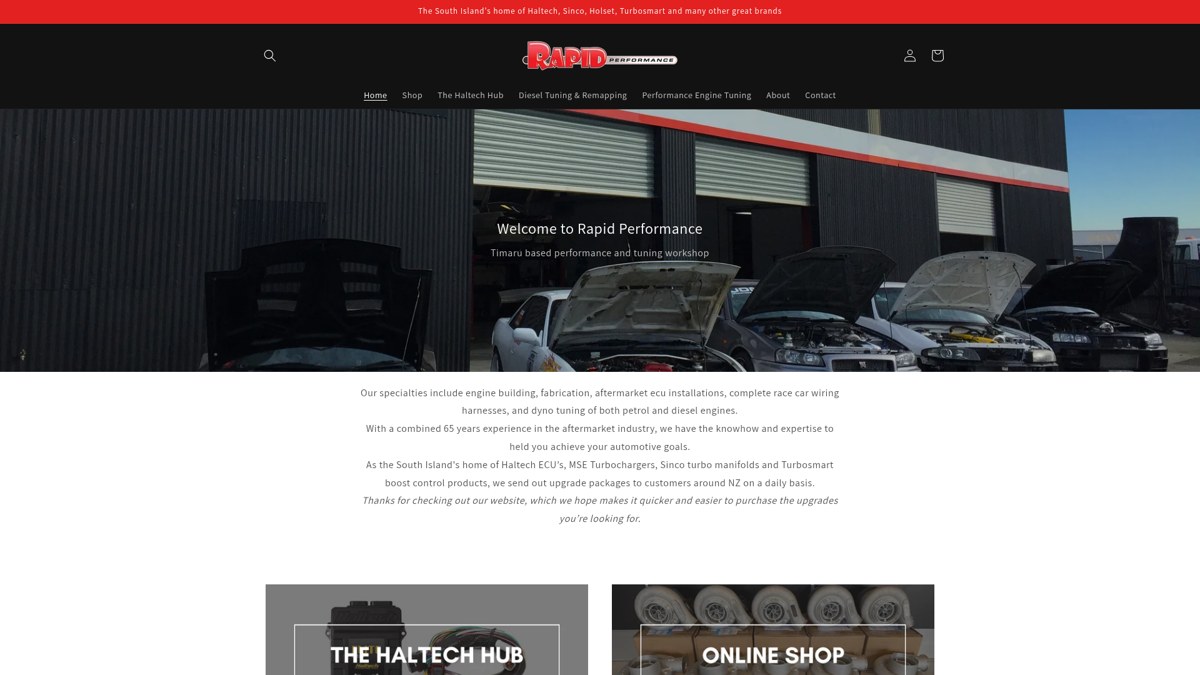 Rapid Performance website